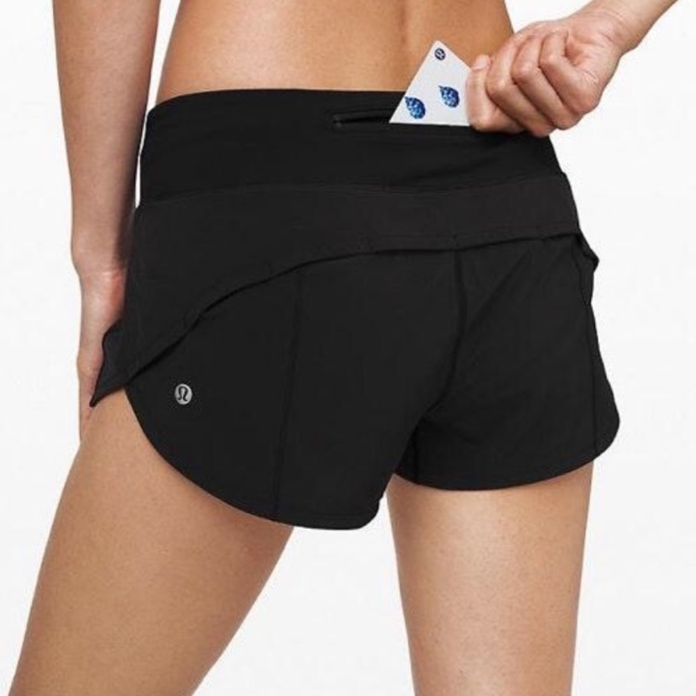 black lululemon speed up shorts